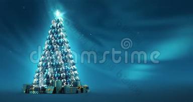 <strong>蒂芙尼蓝</strong>色圣诞树。 4K无缝环